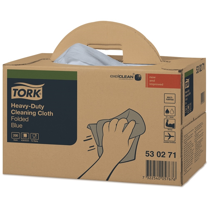 Tork Heavy Cleaning Cloth Blue Handy Box